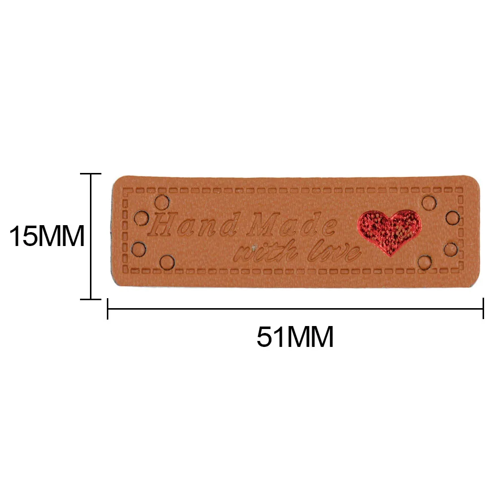 Этикетки ручной работы с надписью Handmade With Love 50 шт. 51 х15 мм|Этикетки для одежды| |