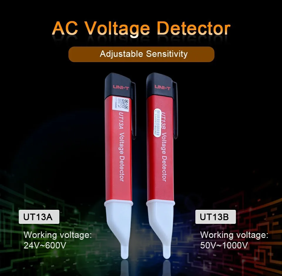 UNI-T UT13A/B ручной детекторы напряжения переменного тока 24V~ 1000 V 50/60Hz вольт тестер ручка регулируемая чувствительность(Высокочувствительный