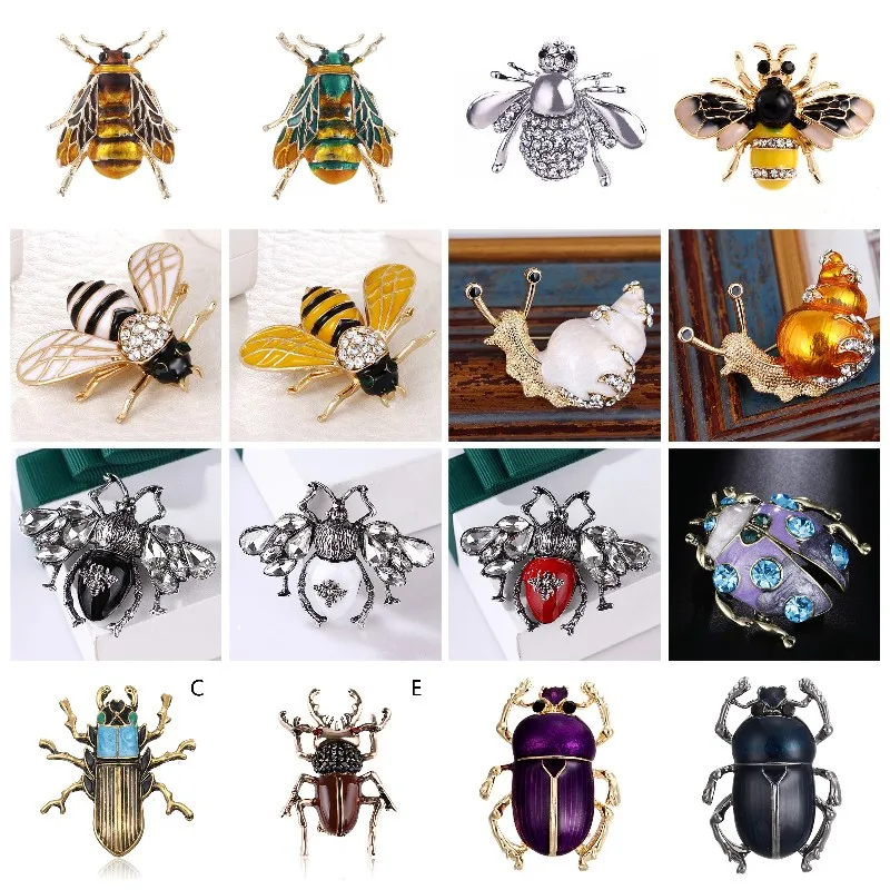 

Animal Brooch Pins For Women Bling Rhinestone Bee Spider Brooches Butterfly Brooches Pin Jewelry Wedding Party Bijoux Best Gift