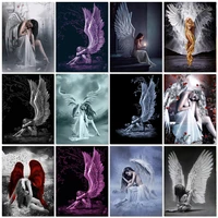 5d diy diamond painting angel girl diamond embroidery character beautiful girl with wings cross stitch mosaic picture kit decor