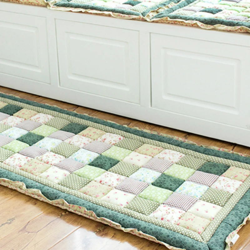 Большой отсек оконная Подушка сшита цветочный татами коврик для туалета