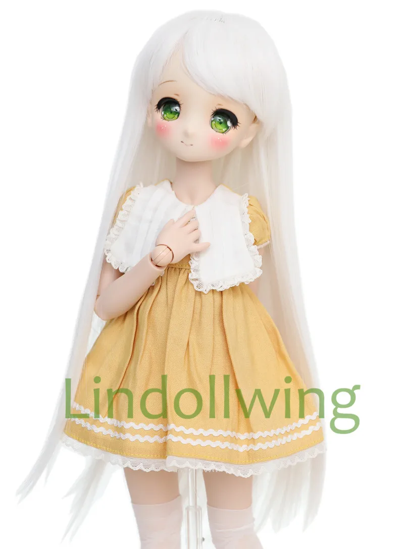 1/3 BJD парик pulгуб Dal DD SD LUT Dollfie куклы высокая температура 8 9 дюймов длинный белые