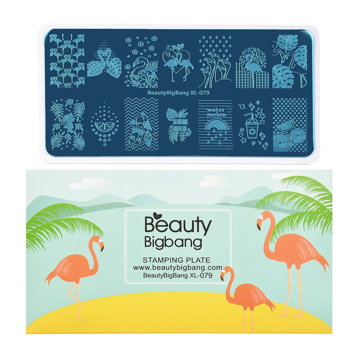 Beautybigbang прямоугольная штамповочная пластина Летний Фруктовый шаблон для
