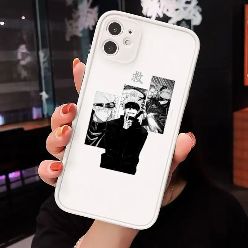 

Jujutsu Kaisen Satoru Gojo anime Phone Case Matte For iPhone 12 Mini 11 Pro XR XS Max 7 8 Plus X Hard PC Back Cover