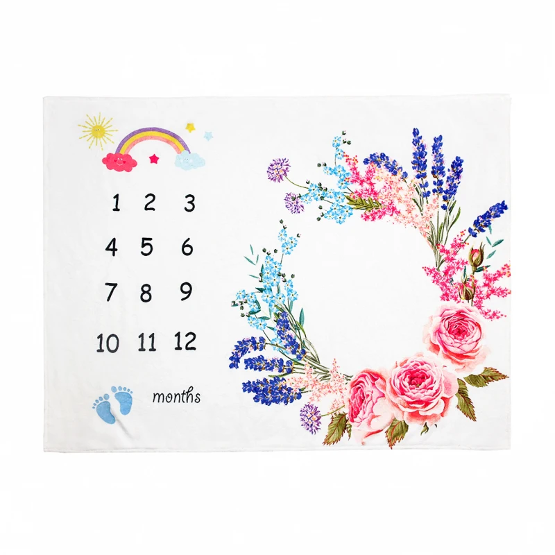 Wreath Новое Детское одеяло для фотосессии одеяла Фотофон ткань календарь для маленьких мальчиков и девочек мягкий сон милые украшения 100x75 см - Цвет: Wreath