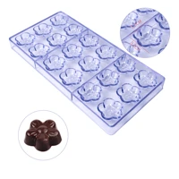 free shipping 3d plastic plum blossom flower shape chocolate mold form cooking mould cc0011
