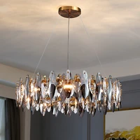 modern luxury crystal chandelier for dining room living room home decor lighting fixtures round gold led cristal lamp lustre