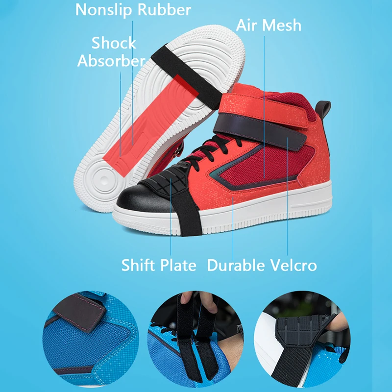 

Motorbike Shoes Men Racing Dirt Bike Boots Motorcycle Cycling Sneakers Shift Plate Women Shockproof Riding Trainers Footwear Man