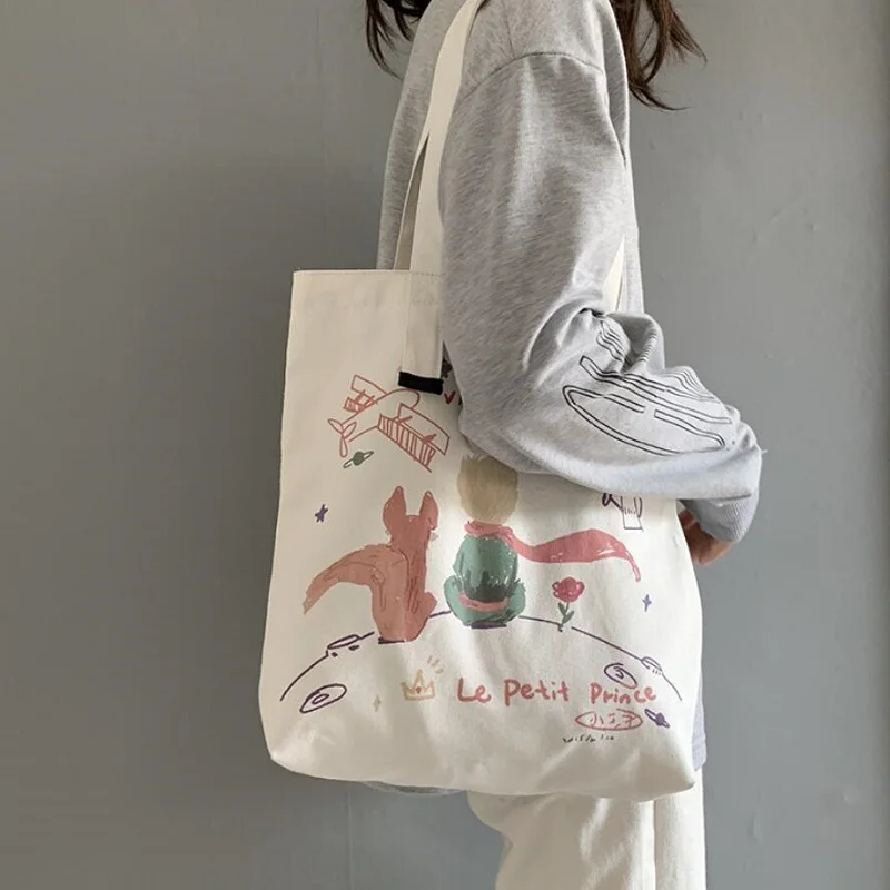 

Large Capacity Canvas Shopping Bag New Fashion Original Design Tote Bag Eco Foldable Cotton Bags Canvas Handbag With Printing