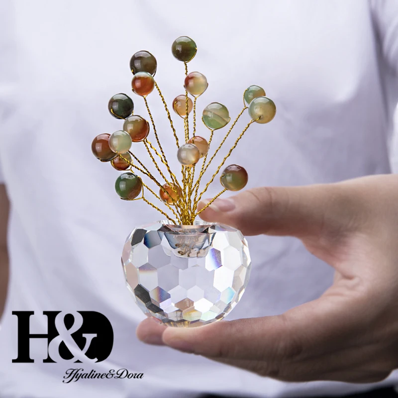 H& D Fengshui кристалл орнамент Индия натуральный камень медная проволока обёрточная бумага украшения для приборной панели автомобиля Рождественские подарки Домашний офис Декор