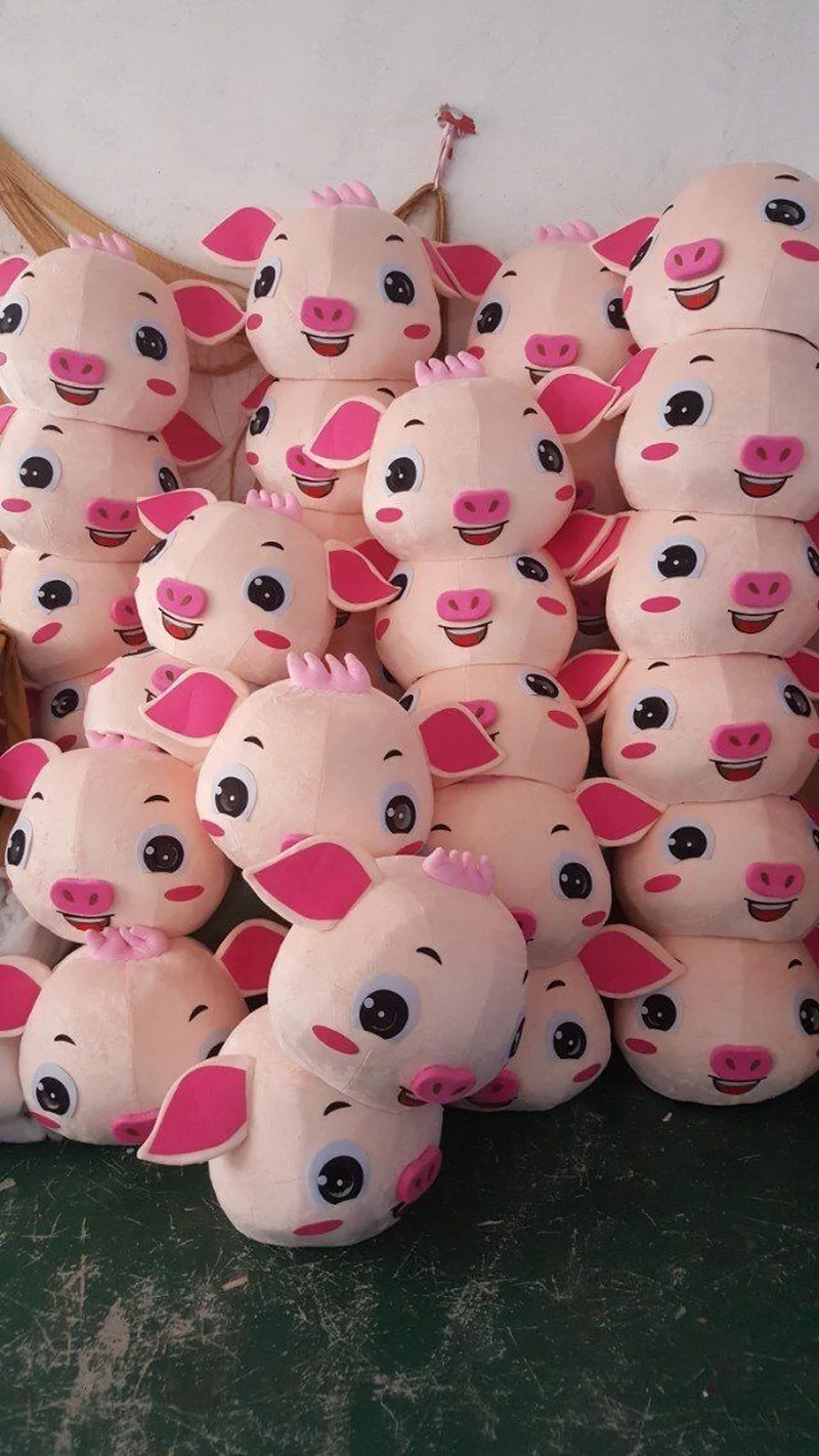 Костюм талисмана с милой Свинкой Костюмы пушистым рисунком Вечерние костюмы для