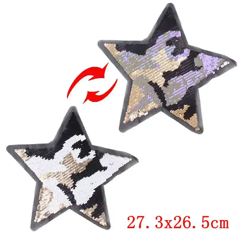 Камуфляжные нашивки Prajna в виде пентакли двусторонние Меняющие цвет блестки для