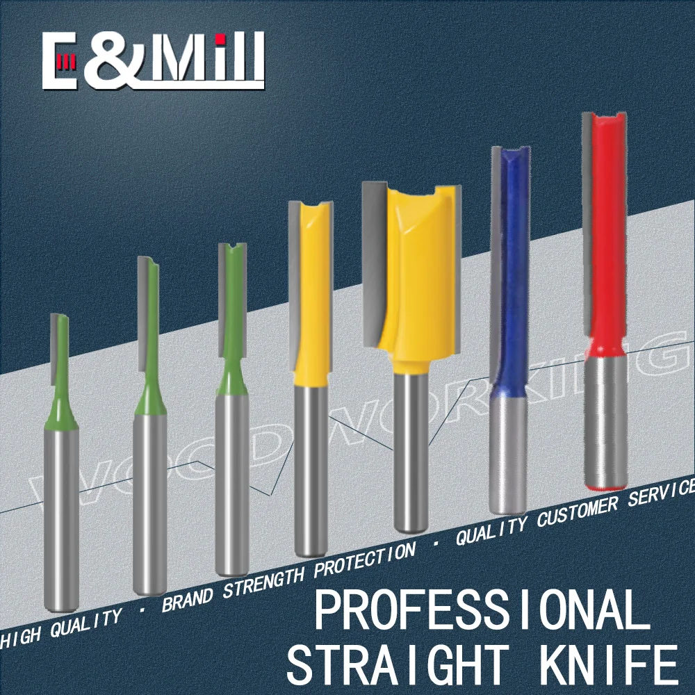 

1x lengthen double-edged straight knife slotting knife woodworking milling cutter trimming machine engraving machine cutter head