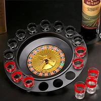 16pcs transparent glass bar russian turntable shooting glass wine cup roulette game shot glasses bar funny tools