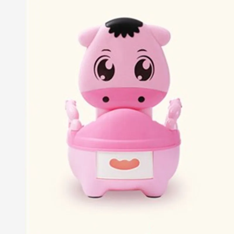 Pink 1 New Baby Potty Training Seat Children's Potty Baby Toilet Cartoon Panda Kids Toilet Trainer Bedpan Portable Urinal Backrest Pot - Цвет: Pink 1