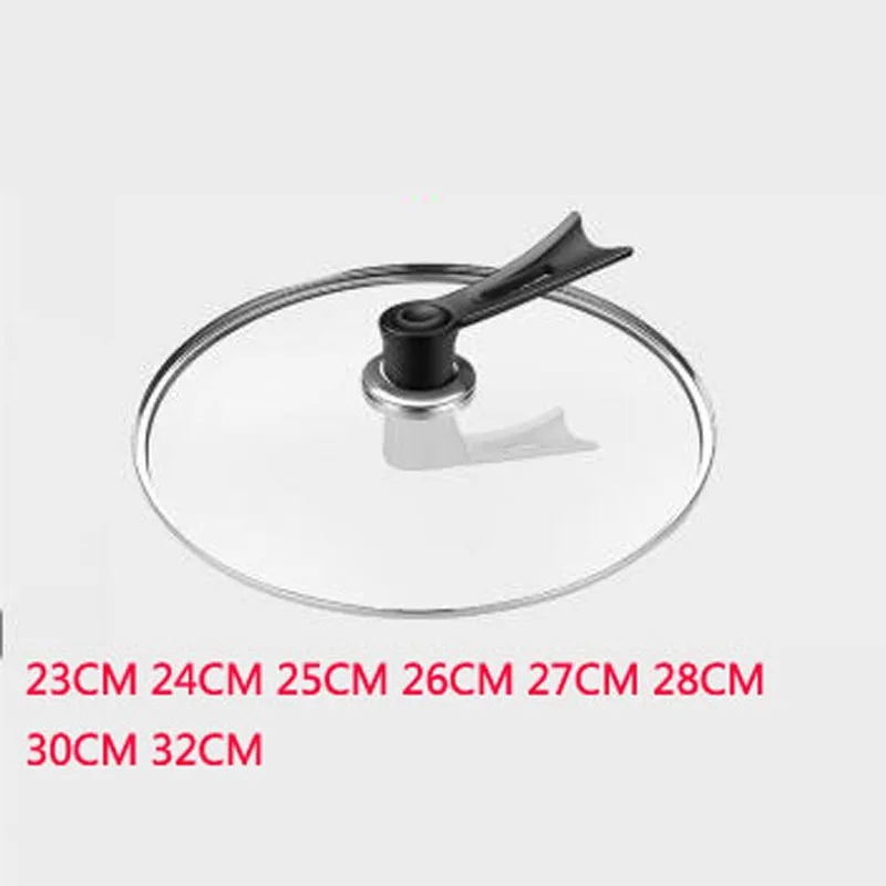 Кухонная Вертикальная стеклянная крышка для сковороды Wok закаленная улучшенная