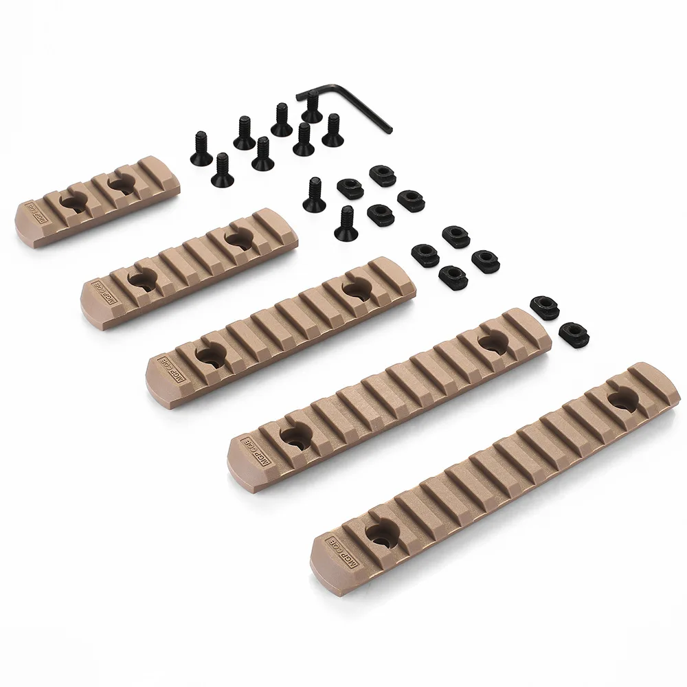 

5pcs/ set Tactical Nylon M-Lok Rail 5 7 9 11 13 Slots Rifle Mount AR15 M4 Rails MLOK System picatinny rail