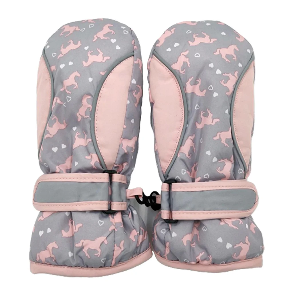 Лыжные перчатки зимние теплые водонепроницаемые митенки лыжные Детские