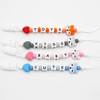 cute idea 1set fox head teether pendant diy bpa food grade free silicone beads baby teething toy pacifier chain nursing necklace