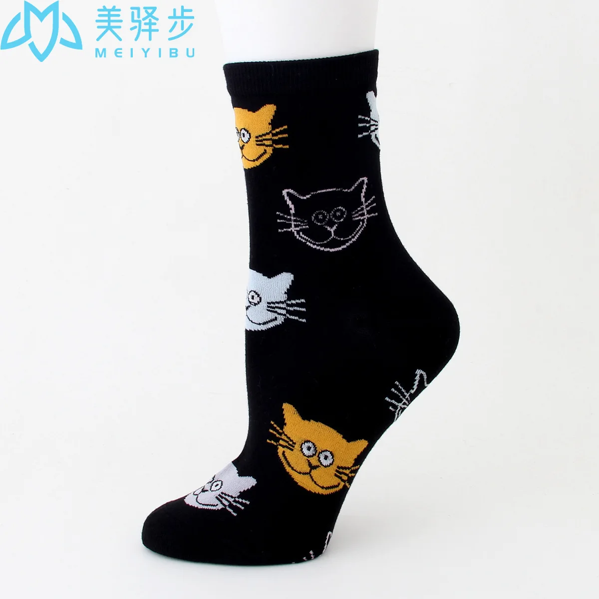 12 Pairs Per Set Cute Cartoon Cat Socks Autumn Crhot Selling Ladies Cotton Socks for Girl