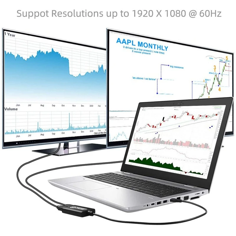 

USB 3.0 to Dual HDMI Adapter Supports 3.5 mm Stereo Output, Can Extended to 2 Display Screens, Compatible for