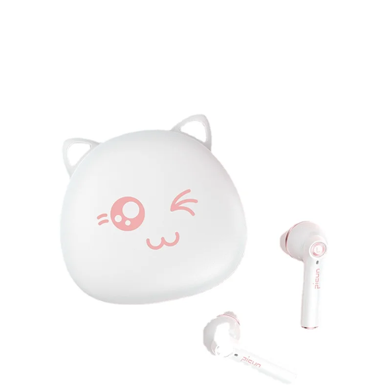 

Adorable Cat Ear Gift Wireless Bluetooth Headset Binaural Semi-in-Ear Girls Cute Cartoon Small Charging Warehouse Head WearGirl