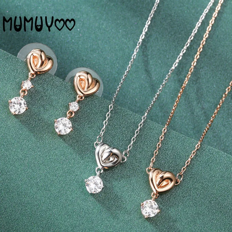 

SWA Fashion Jewelry Charm New High Quality Twisted Heart Shining Love Crystal Lady Earring Jewelry Romantic Gift