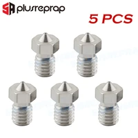 5pcslot v5 v6 stainless steel nozzle 0 3mm 0 4mm 0 5mm threaded m6 for 3d printers parts 1 75mm filament