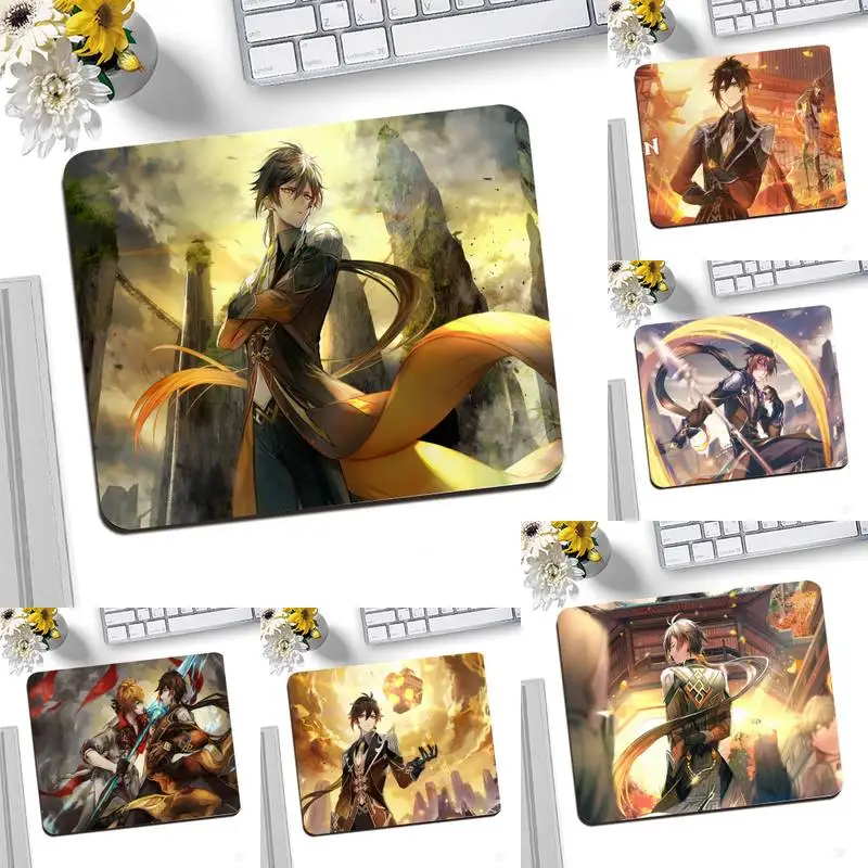 

Zhong li Genshin impact Keyboards Mat Rubber Gaming mousepad Desk Mat Desktop Animation Comic Japan Manga 25X20CM Keyboard Mat