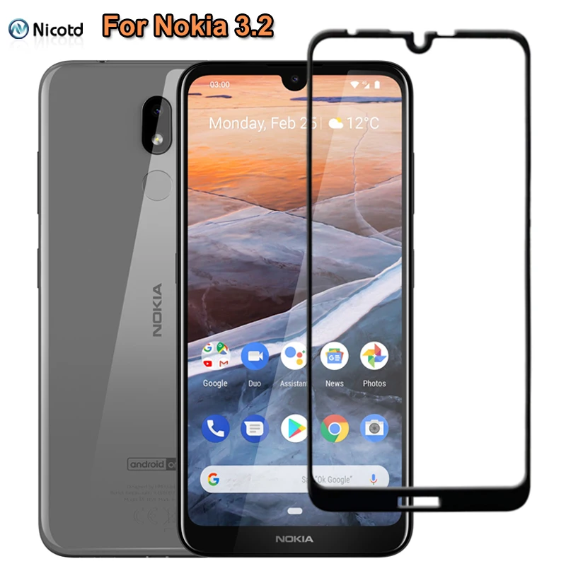 

Защитная пленка на весь экран с клеем для Nokia 3,2, закаленное стекло премиум-класса с полным покрытием, защитная стеклянная пленка для Nokia 3,2 9H, ...