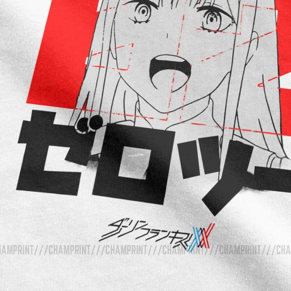 Darling In The Franxx Zero Two аниме футболка "Манга" человек короткий рукав стильная футболка с круглым вырезом Топы из чистого хлопка Графические футболки