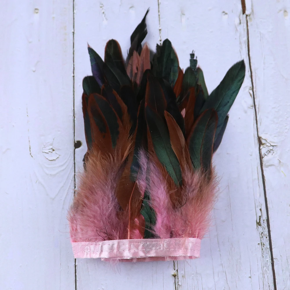 1 метр натуральные петушиные перья отделочная лента 6 8 дюймов куриное перо