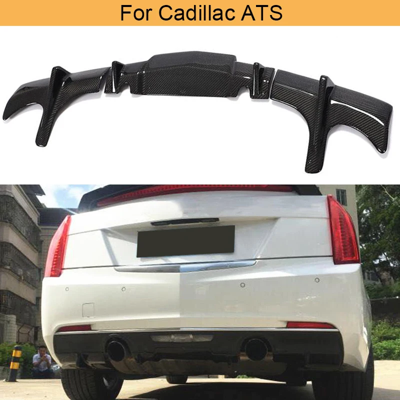Carbon Fiber Rear Diffuser Trim For Cadillac ATS 2014-2018 Rear Bumper Diffuser Trim Decoration Spoiler Splitters 3 pcs/set Carbon Fiber Rear Diffuser Trim For Cadillac ATS 2014-2018 Rear Bumper Diffuser Trim Decoration Spoiler Splitters 3 pcs/set