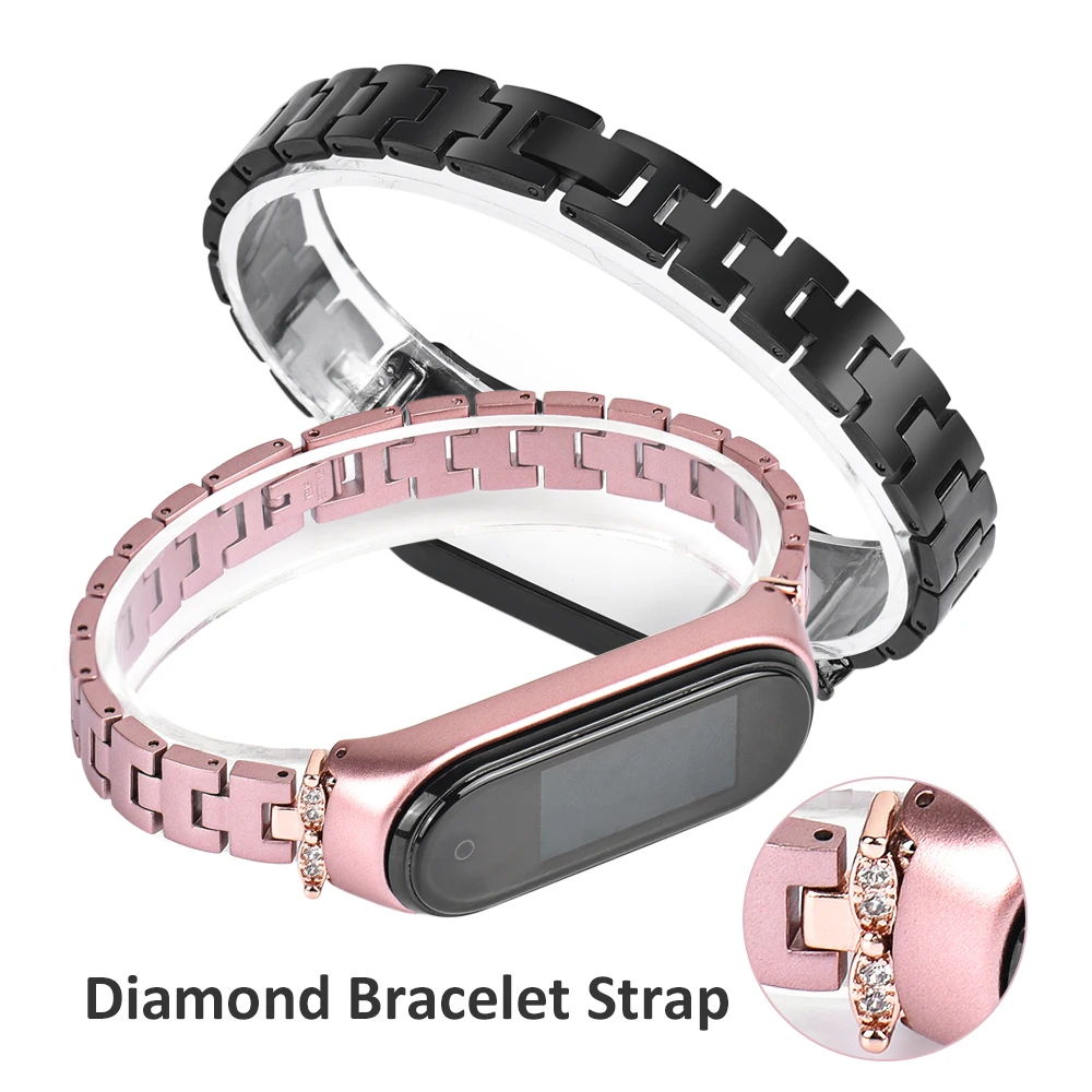 

Slim Metal Strap For Xiaomi Mi Band 4 3 6 Stainless Opaska Correa Mi6 Miband 5 Wristband Bracelet Global Version NFC Replacement