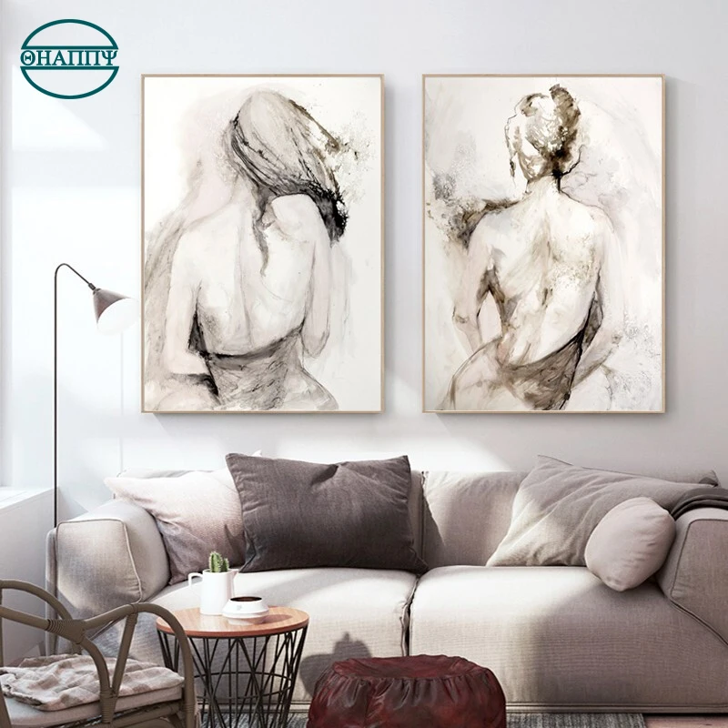 

Beauty Back Abstract Art Poster Bare Backed For Home Livingroom Bedroom Wall Decoration Painting Wall Canvas Pictures Unframed