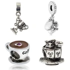 I Drink and кофе Кубок Красный Винный Бокал Кружка, очаровательные, подходят к оригиналу pandora, браслет Уникальный бисера diy кулон браслет для женщин