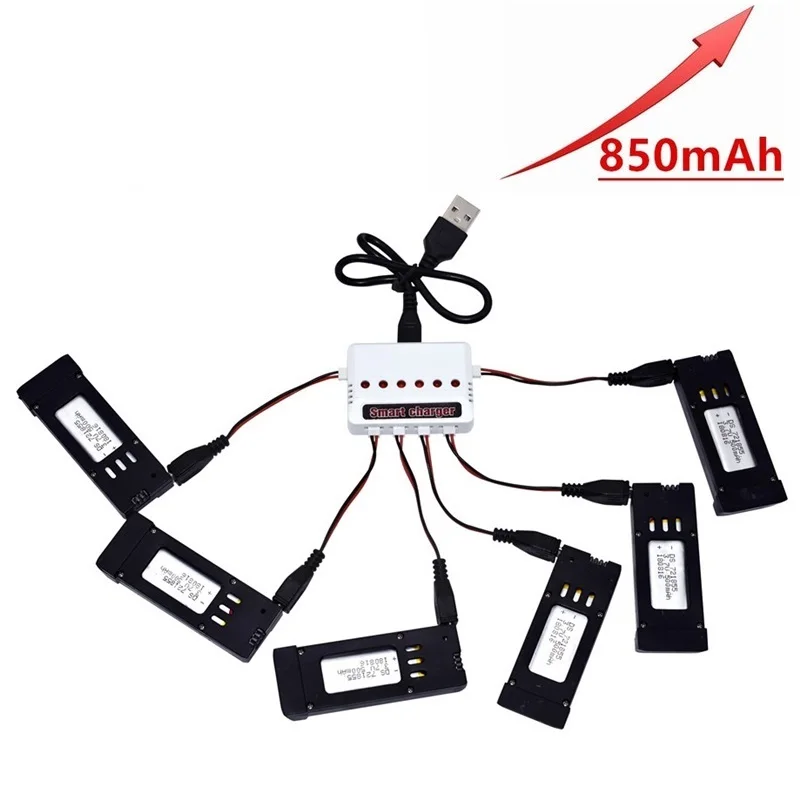 

Upgrade 500mah to 850mAH 3.7V Lipo Battery Charger Sets for E58 JY019 S168 For RC Quadcopter Spare Parts 3.7v RC Drone Battery