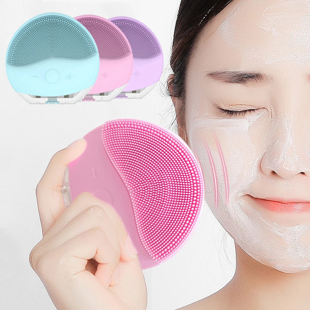 Электрическая Очищающая щетка для лица Sonic Silicone Cleaner Deep Pore Cleaning водостойкая