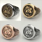 Мужское кольцо в стиле панк, воин, дракон, ювелирные изделия, военная вывеска в виде поп-солдата, кольца высшего качества персонализированные подарки Biker Z4M500