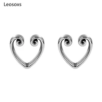 leosoxs 2pc 8 30mm ear plugs and tunnels heart shape notch ear gauges body jewelry piercings for men and women