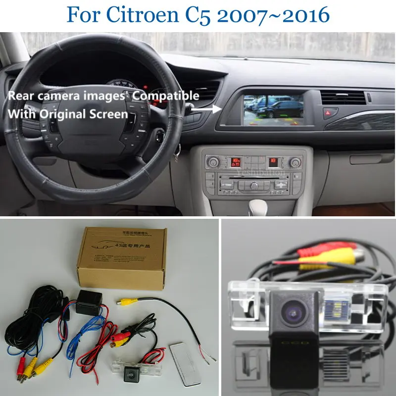 Автомобильная камера заднего вида для Citroen C5 2007~-камера заднего вида RCA и экран