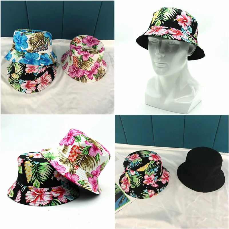 

Men Beach Sports Sun Visor Cap Fisherman Hat Hawaii Tropical Floral Hat Women