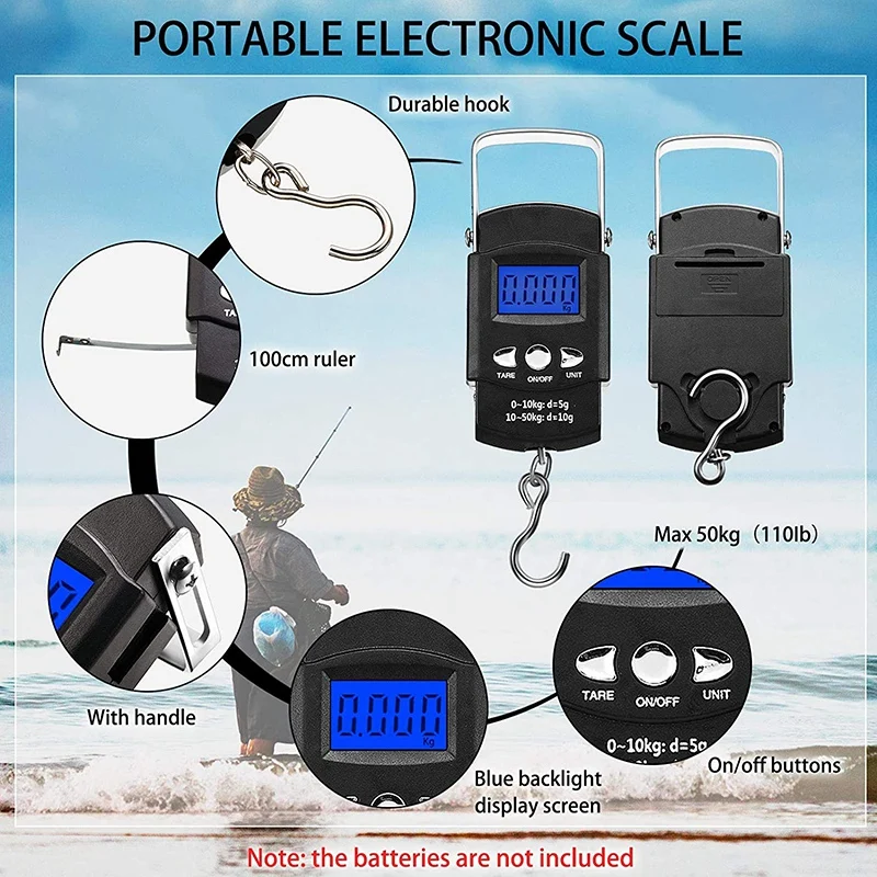 

Fish Hook Remover Tools,Handheld Digital Fish Scale Squeeze-Out Fish Gripper Fishing Combo Kit Fish Tackle Accessories