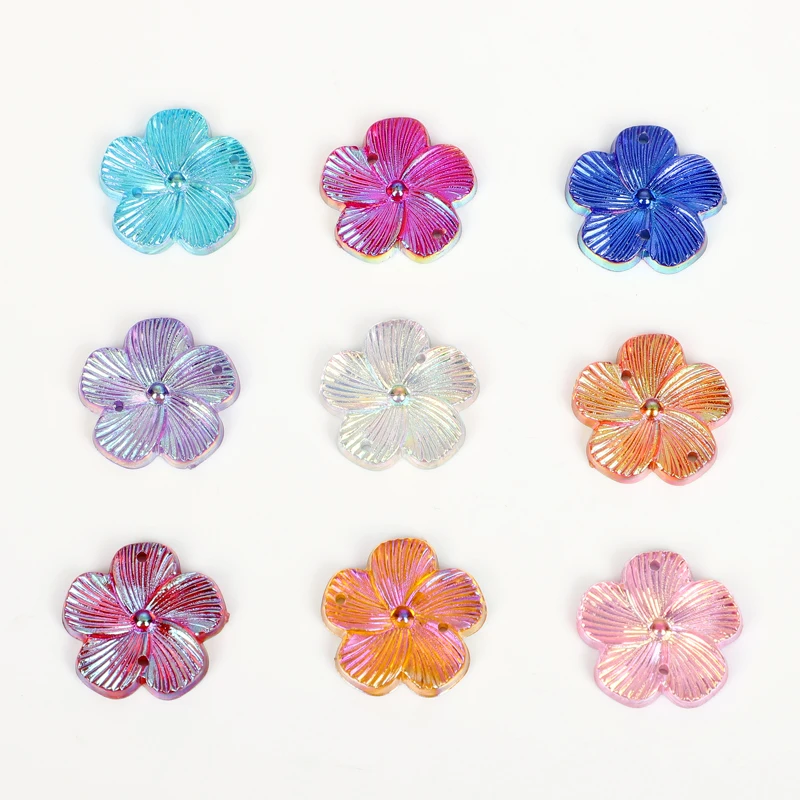 

50 шт. смешанные кавайные аксессуары AB из смолы, 5 клапанов, цветочное украшение для скрапбукинга, украшение «сделай сам», рукоделие, шитье, от...