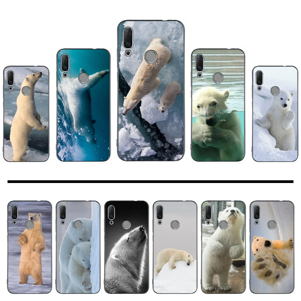 Мягкий Рождественский чехол Polar bear для Huawei Enjoy 7 7s 8 8e 9 9e 10 plus P8lite 2017 Honor 5a view9 play