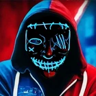 Cosmask Хэллоуин разноцветная светодиодная маска для вечеринок маскарадные маски неоновая маска светящаяся маска светится в темноте ужас маска