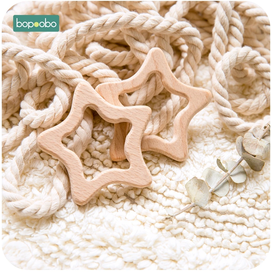Bopoobo 5 шт. деревянный Прорезыватель для еды, из бука, деревянные животные, детские игрушки для новорожденных, подвеска, соска, комплект для медицинских процедур, Детские трофеи