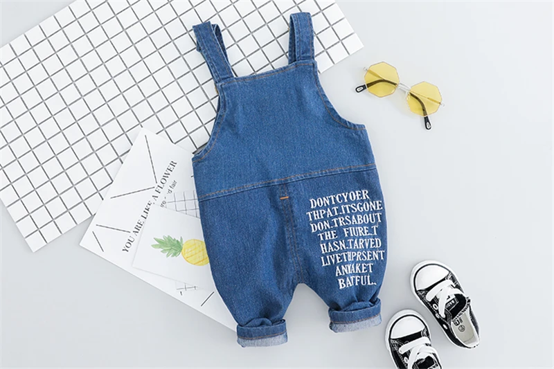 HYLKIDHUOSE 2019 Toddler Infant Clothes Suits Baby Girls Boys Clothing Sets Lapel Plaid Shirt Strap Jeans Kids Children | Детская одежда