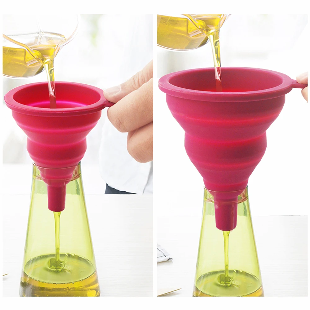 EHZ 2 шт./компл. силиконовая воронка Складная выдвижной портативный масленка