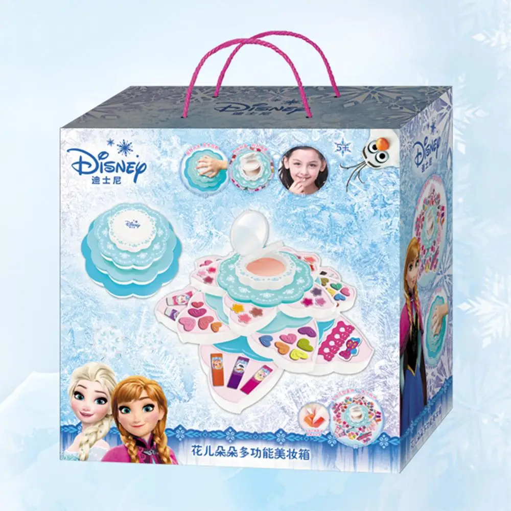 

60pcs/set Disney Frozen Kids Makeup Toys Kids Birthday Gift Flower Shape Girls Cosmetics Kit Toys for Girls Children Gift Box